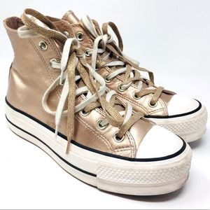 metallic converse rose gold